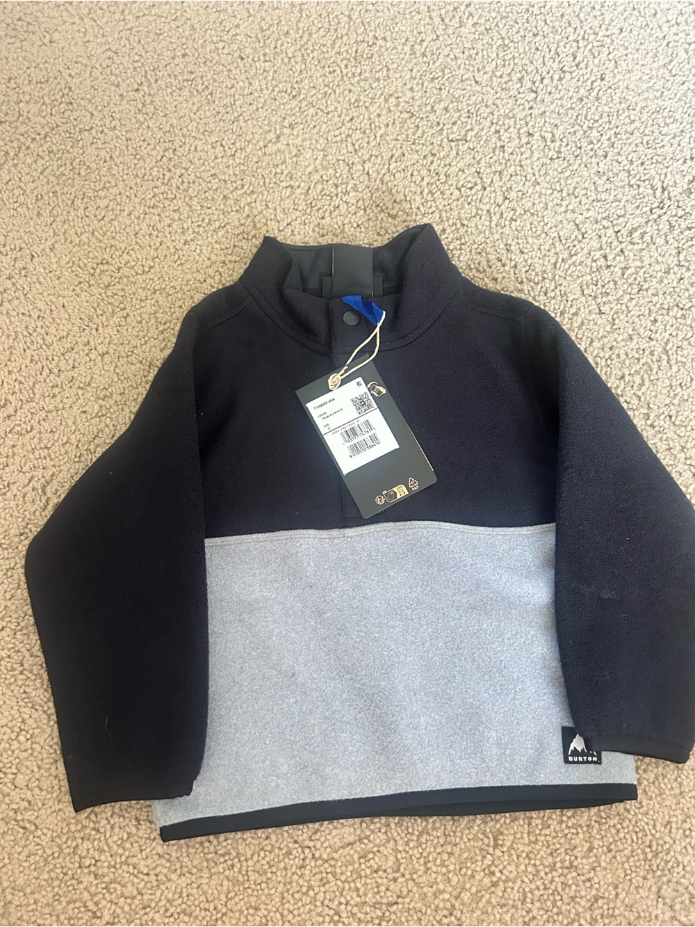 Burton Kids Two-Tone Black and Light Gray Pullover